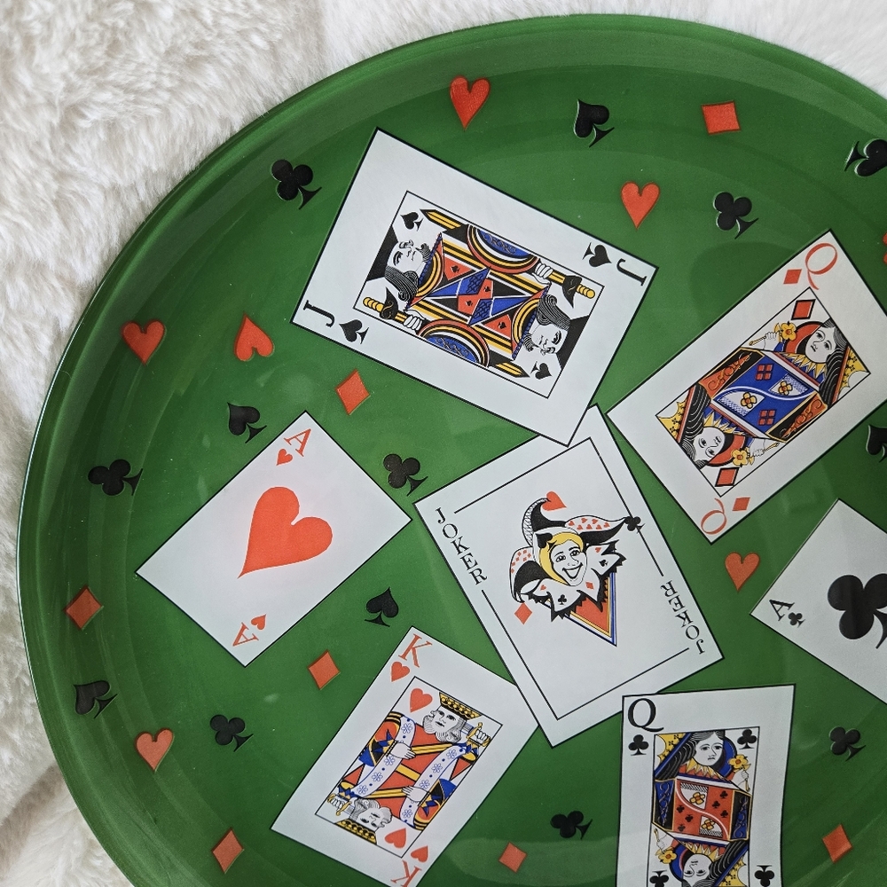 Vintage Luminarc Poker 12inch Glass Platter - Picture 3 of 8